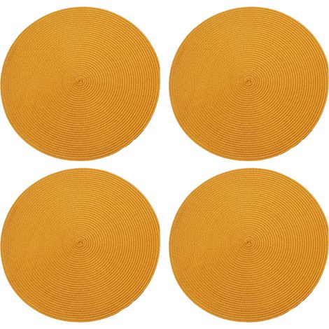 Tapis De Table Rond Résistant À La Chaleur Lavable Pour Cuisine Jardin Salon Lot De 4 (1/5)