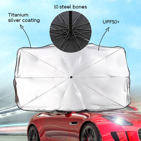 Pare-soleil pliable pour pare-brise de voiture SUV, visière à rayons UV pour automobile, accessoires avant de parapluie (1/5)
