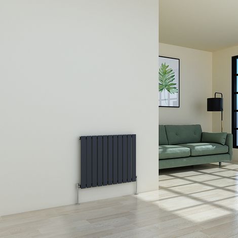 Warmehaus Flat Radiator Anthracite Horizontal Single 600x748mm (1/4)