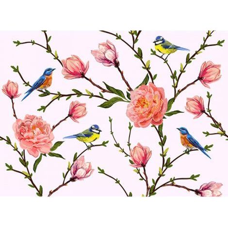Papier peint panoramique original idéal pour chambre Tapisserie panoramique nature motif floral Papier peint panoramique salon motif oiseau (1/4)
