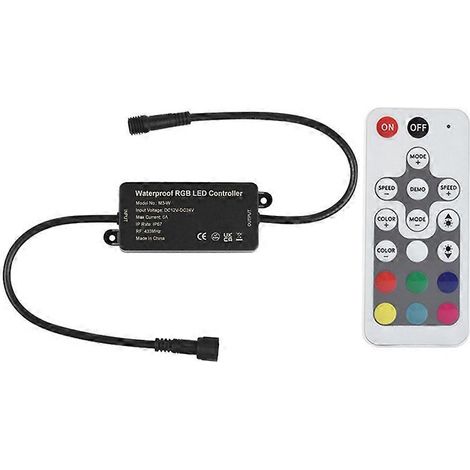 Contrôleur de LED RGB avec variateur, contrôleur de LED DC12-24V, éclairage LED multicolore RGB avec barre lumineuse et contrôle de lampe (1/4)