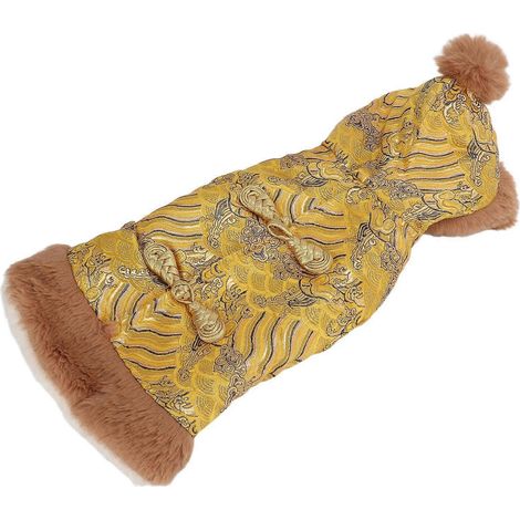Costume Cheongsam Tang pour chien, vêtements d'automne et d'hiver épais pour grands chiens, taille 2XL (1/2)