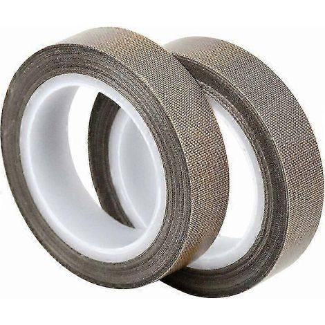2 rouleaux de ruban adhésif PTFE, ruban téflon, ruban haute température, -100 - +260, ruban adhésif en tissu de verre enduit de PTFE, (13 mm x 10 m + 13 mm x 10 m) (1/4)