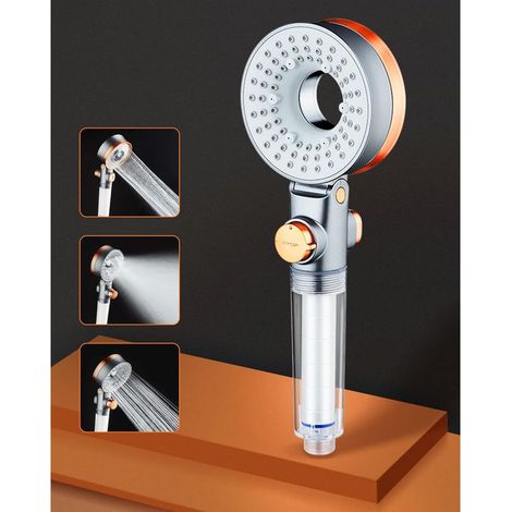 Pommeau de Douche Economie D'eau, Anti Calcaire Douchette avec Filtre, Haute Pression Pomme avec 3 Modes de Jet, SPA Pomme de Douche (1/5)