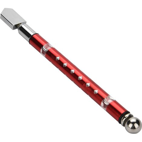 Tragbarer, handgeführter Glasschneider mit Rad und rutschfestem Griff zum Schneiden von Glas mit einer Stärke von 3 bis 15 mm (Rot) (1/5)