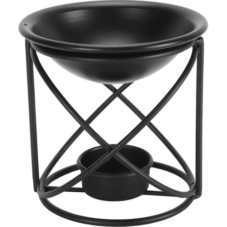 Brûleur d'huiles essentielles en métal, chauffe-cire à conduction rapide, type A, pour bougies chauffe-plat, salon ou bureau. (1/5)