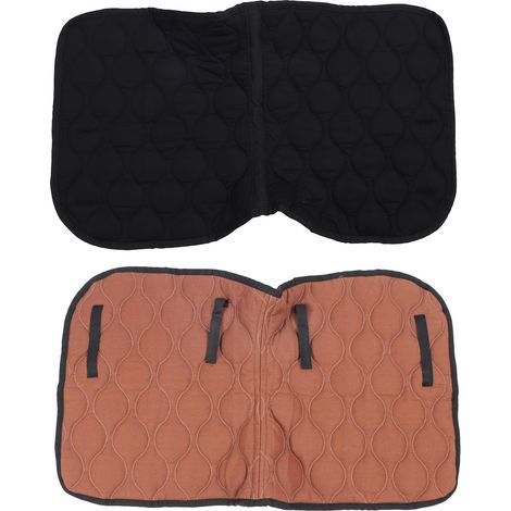 Tapis de selle respirant et confortable pour chevaux, équipement professionnel pour l'équitation, le saut d'obstacles et l'entraînement. Coloris café et noir. (1/5)
