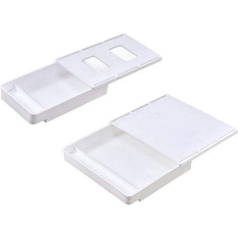 2 tiroirs de rangement sous bureau, adhésifs, coulissants, ABS, charge max 2 kg, pour bureaux plats (1/5)