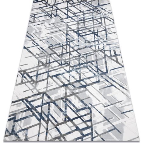 Tappeto ACRILICO VALS Linee 8381 spaziale 3D blu blue 80x300 cm
