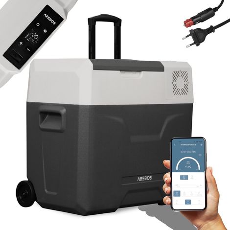 AREBOS Caja refrigerada 47 L con ruedas coche nevera APP congelador caja camping (1/5)