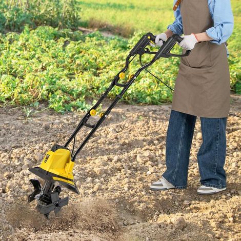 Jardiniers amateurs, travail facilité avec ce cultivateur électrique 380 tr/min, 4 lames, poignée ergonomique (1/5)