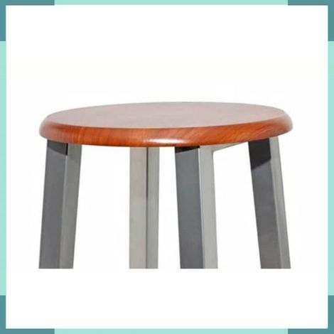 Tabouret de bar - 60562 - Lot de 2 - Structure métal - Siège MDF marron (1/4)