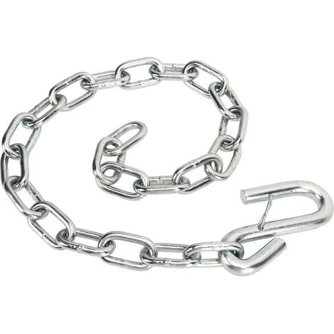 Chaîne de sécurité pour remorque, chaîne robuste 3500lb avec double pince à ressort et crochets en S, câble métallique de remorquage adapté pour camping-car (1/5)