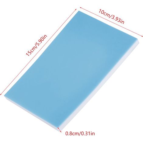 Bloc de caoutchouc coloré pour tampons personnalisés DIY (bleu et blanc) (1/5)