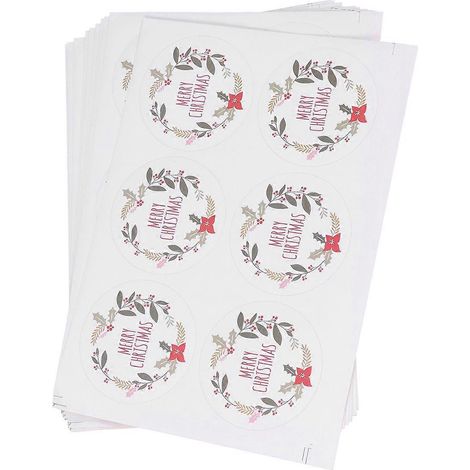 10 feuilles de 60 autocollants ronds à motifs floraux, autocollants de Noël, autocollants de dessin animé, étiquettes d'emballage pour la pâtisserie, autocollants décoratifs pour la fermeture.-10pcs (1/3)