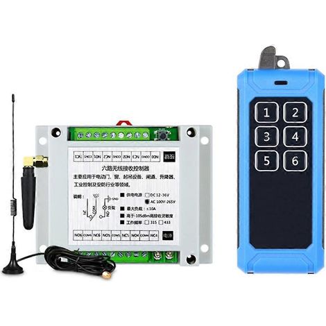 Interrupteur sans fil AC 85V 110V 220V Module récepteur relais 6 canaux Télécommande RF - 433 MHz (1/5)