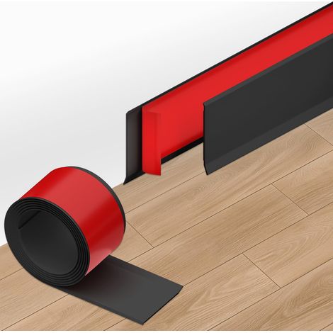 Plinthe Souple Autoadhésive 10CMx6M, Largeur Plinthe Adhesive Noir (1/5)