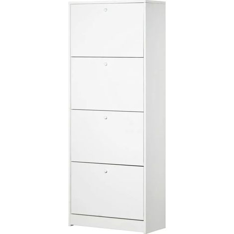 scarpiera bianca con 4 ante, 62x158x29 cm (1/4)
