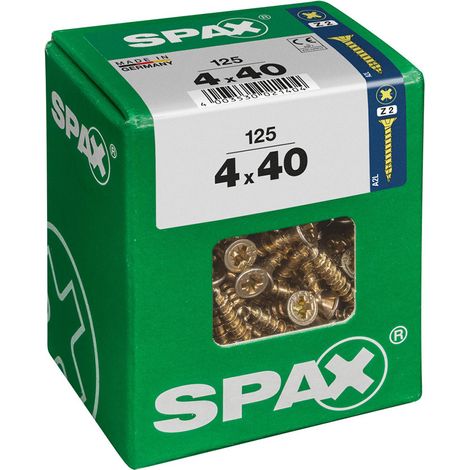 Boîte 125 Unités. Vis A Bois Spax Cab. Plat Yellox 4,0x40mm Spax (1/2)