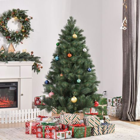 Sapin de Noël Ø90 x 180 cm, robe à aiguilles réaliste, sapin artificiel, vert