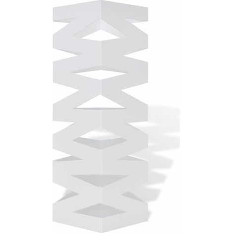 Porte-parapluie carré à rangement Blanc Acier 48,5 cm (1/5)