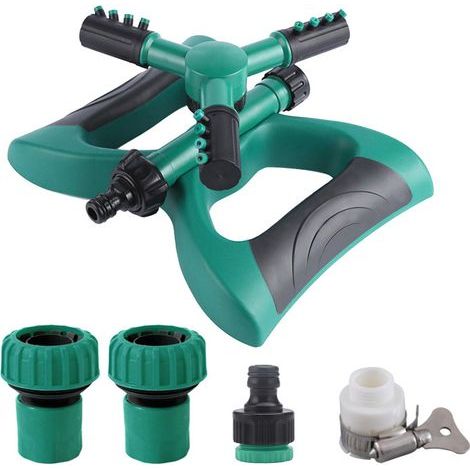 Arroseur de jardin papillon rotatif à 360° avec 2 connecteurs d'eau de 1 pouce + 1 connecteur standard 4/6 + 1 connecteur universel 8 broches (1/5)