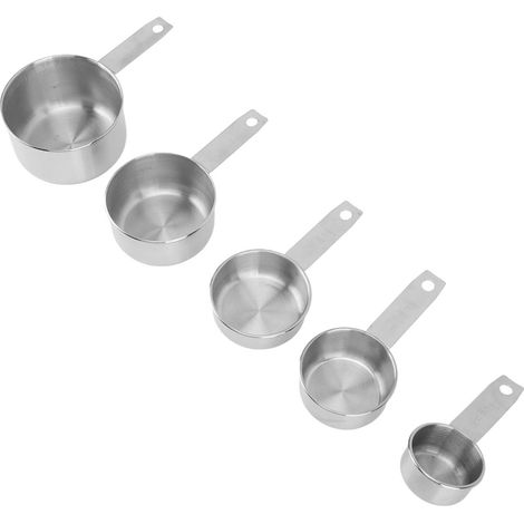 Set mit 5 stapelbaren und leicht zu reinigenden Messbechern aus Edelstahl, Küchenutensilien zum Backen und Kochen (1/5)