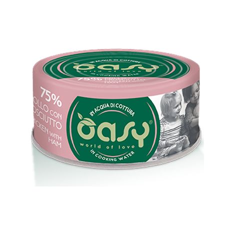 Oasy Wet Gatto More Love 70gr POLLO E PROSCIUTTO DI POLLO (1/2)