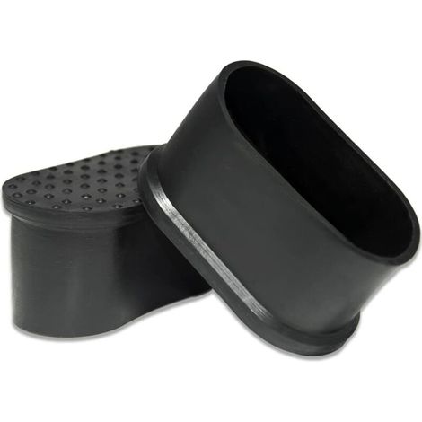 Noir.Lot de 8 Protections ovales pour Pieds de Chaise en PVC Souple 30 x 60 mm (1-3/16" x 2-3/8") (1/5)