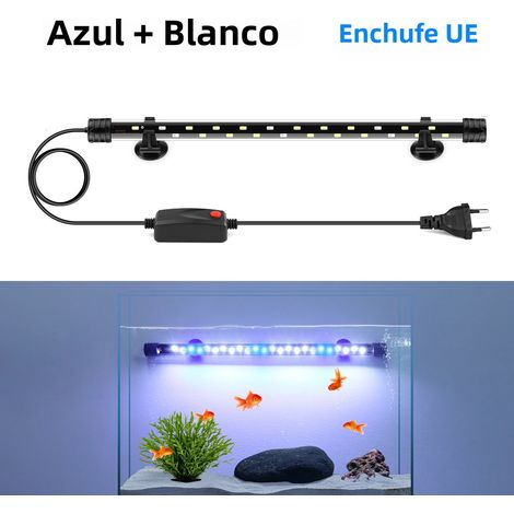 Lampe d'aquarium submersible étanche à LED RGB/bleu/blanc, 18-48 cm, éclairage décoratif paysager avec prise UE/US (1/5)