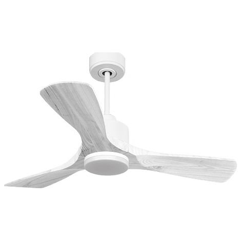Modulo Ventilateur de plafond pour chambres avec Lumière blanc et bois blanc 10 à 25 m² KLDC4SlimP6Wi106L1Slim