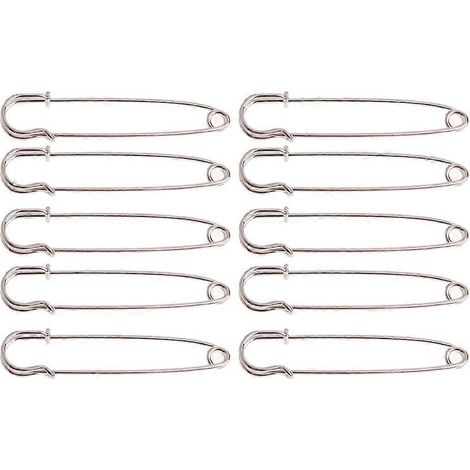 10 Stück DIY-Sicherheitsnadeln, 75 mm Abdecknadeln, verriegelbare Federnadeln zur Herstellung von Bastelbroschen.