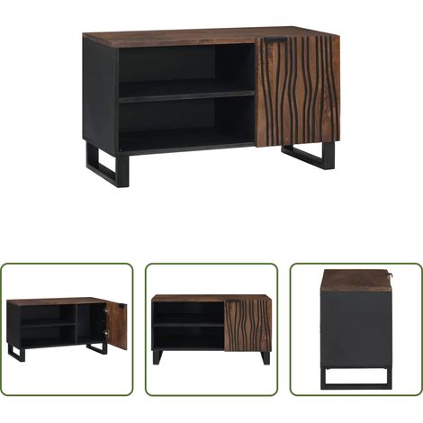 Holzschrank -  TV-Einheiten Walnuss 80 x 33 x 46 cm Holzwerkstoff (1/5)