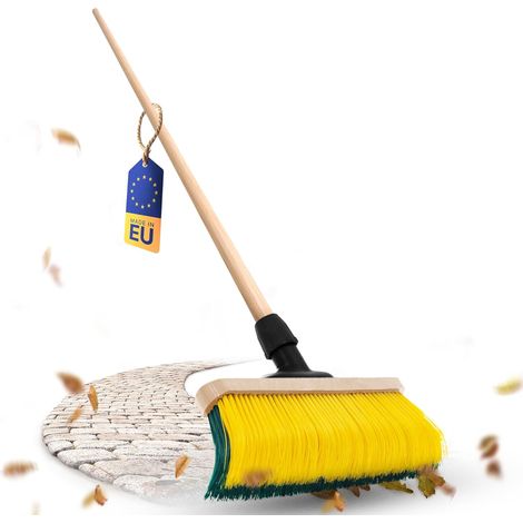 Balai à griffes Novaliv Premium avec manche 50 cm, balai spécial à poils courbés - idéal comme balai de jardin, balai grattoir, balai pour gazon