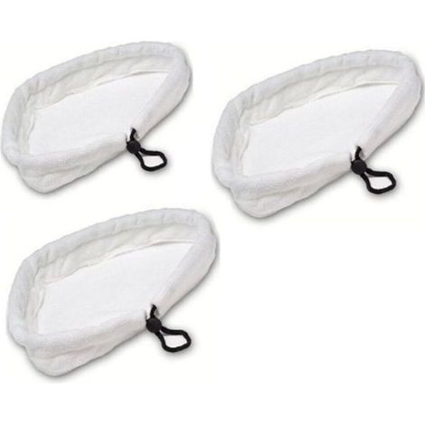 Lot de 3 Chiffons en Microfibre Pads de Nettoyage Universel Compatible avec d'autres Balais Vapeur Pièces de rechange de vadrouilles lavables pour aspirateur vadrouille à vapeur chaude (1/4)