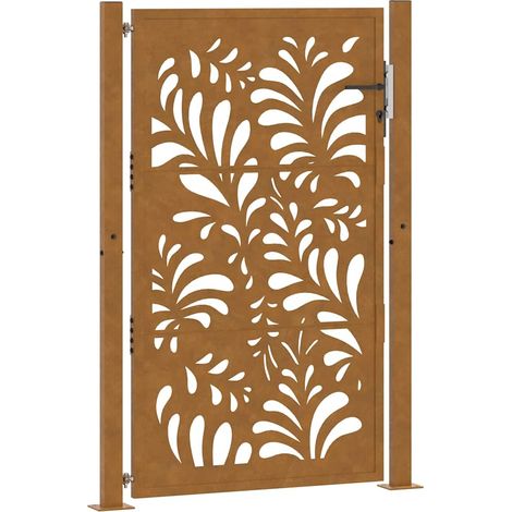 Porte de jardin,Portail de jardin,Portillon acier résistant aux intempéries design vagues CFW15839 (1/5)