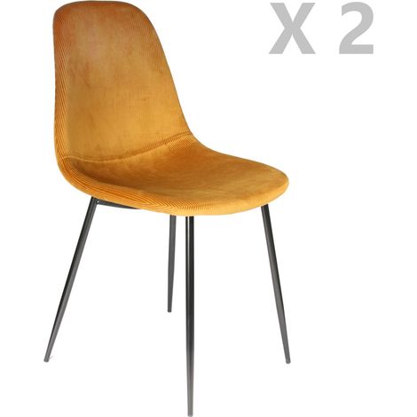Lot de 2 chaises en velours design scandinave GIULIA