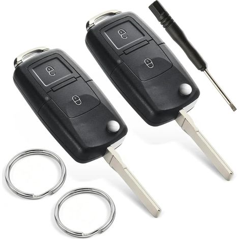 Boîtier de clé de voiture pour VW Golf 4 5 6 Bora, Passat, Polo, Touran T5, sans électronique, boîtier de clé de rechange (1/5)