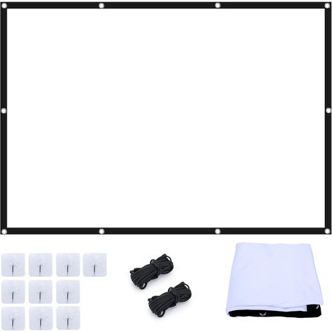 Écran Videoprojecteur 100 Pouces, Ecran de Projection Portable 16:9 4K Full HD Double Face Anti-Plis Écran Projecteur Pliable pour ExtéRieur Fête Cinéma Maison Camping Nuit de Cinéma (1/5)