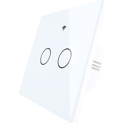 Interruttore Da Scatola 502, Touch Bianco, WIFI 2.4G+BLE+RF 433MHz, Bluetooth BLE Mesh, TUYA Smart Life, 220V 10A, 86X86X30mm Per Scatola 502, IP20,Disponibili 1,2,3 Tasti (2 Tasti)