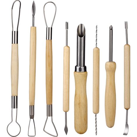 Herramientas de madera y metal para tallar calabazas, kit profesional completo para fiestas y festivales. Kit para tallar calabazas de madera y metal. (1/3)