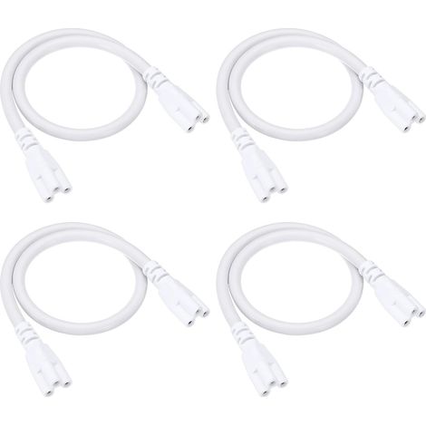 4 Pack 0,4 M / 1,3 Ft Fil de Connexion de Lanterne LED T5 T8 Blanc (1/5)