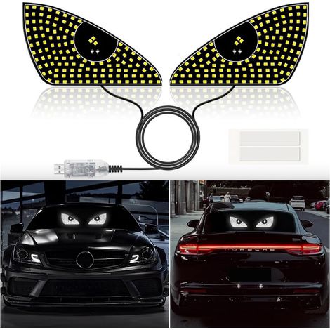 LED-Autobeleuchtung mit Teufelsaugen-Effekt, dynamische LED-Autobeleuchtung mit Teufelsaugen-Effekt, USB-Plug-&-Play-LED-Autobeleuchtung mit 12 Einstellungen, Teufelsaugenbeleuchtung (1/5)