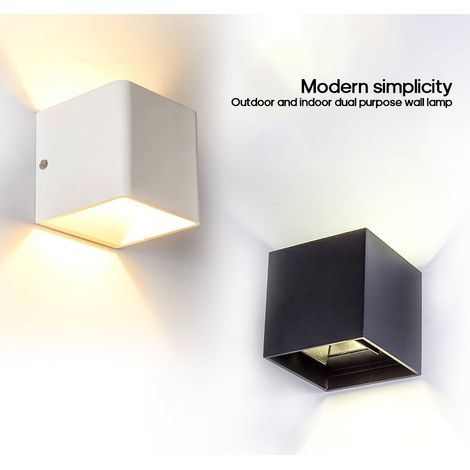 Verstellbare LED-Würfelwandleuchte, Schutzart IP65, schwarz/weiß/grau, für Bad, Garten oder Terrasse, moderner Industriestil, 12 W, AC 85–265 V, 1 Stück (1/5)