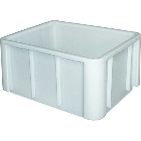 BRB Réservoir à charges lourdes, empilable, Blanc, Utilisation alimentaire, 140 L, H 800 x 600 x 420 mm
