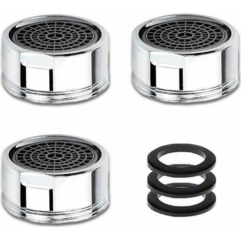 Set di 3 aeratori per rubinetto M20 con filtro in acciaio inox, per il risparmio idrico, filettatura maschio da 20 mm per rubinetti (1/4)
