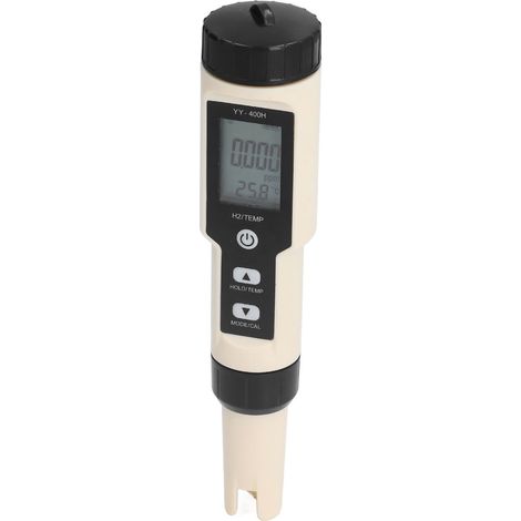 Testeur d'eau 2 en 1 : sonde détachable, écran LCD rétroéclairé, appareil de mesure de la teneur en hydrogène des tasses.