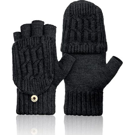 Weiche, fingerlose Wollhandschuhe für Damen und Herren, vielseitig einsetzbar für Sport und Alltag