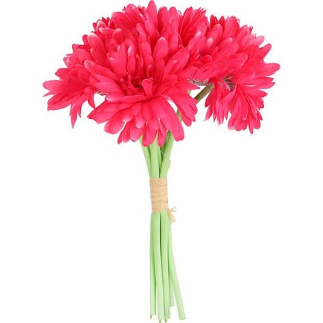 Ein Strauß aus 7 rosa Gerbera an gummierten Stielen (1/3)