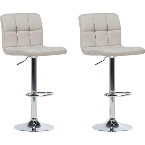 Set mit 2 Barstühlen MARION drehbar Hellbeige